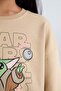 سويت شيرت بناتي من Star Wars-Mandalorian Relax Fit برقبة دائرية D2822A824WN - 5