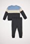 Baby Boy 2 Piece Set Color Block Long Sleeve Soft Fuzzy Inside Sweatshirt Top Jogger Sweatpants Y1 - 4