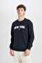 Relax Fit Crew Neck Printed Thick Sweatshirt D2163Ax24Au - 7