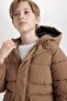 Regular Fit Long Sleeve Waterproof Hooded Inflatable Coat with Zipper and Snap Pocket for Boys C8805A8 - 8