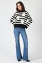 Black Striped Sweater with Embroidery Detail 7090 - 3