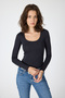 Black U Neck Slim Fit Blouse 2434 - 7