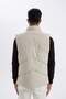 Stand Collar Quilted Zipper Pocket Puffer Vest C4798Ax24Au - 7
