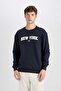 Relax Fit Crew Neck Printed Thick Sweatshirt D2163Ax24Au - 4