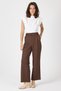 Brown Belt Pack High Waist Wide-Leg Women's Trousers 8147A