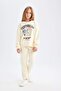 Girl's 2-Piece Set Printed Sweatshirt Elastic Waist Sweatpants D2218A824Wn - 2