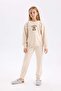 Girls' Pajama Set Printed Long Sleeve Top Elastic Waist Bottom D9369A824Wn