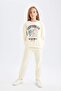 Girl's 2-Piece Set Printed Sweatshirt Elastic Waist Sweatpants D2218A824Wn