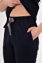 Navy Blue Myra Premium Lycra Fabric Bottom Top Doctor Nurse Jersey Set Scrubs Uniform - 5