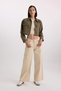 Crop Shirt Collar Zippered Double Pocket Gabardine Long Sleeve Shirt Jacket D7513Ax24Au - 2