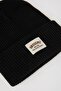 Boy's Woven Labeled Ribbed Knitted Beanie C8580A824Wn - 2