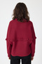 6890 Collar Detail Large Pocket Cardigan Claret Red - 5