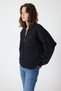 6890 Collar Detail Large Pocket Cardigan Black - 7