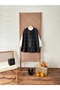 Women's Oversize Black Color Tweed Poncho - 4