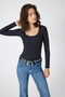 Black U Neck Slim Fit Blouse 2434 - 2