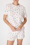 Powder Pink Fruit Patterned Short Sleeve Pajama Set 3419 - 4