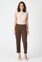 Coffee High Waist Pencil Detailed Women's Trousers 8122A