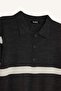 Regular Fit Polo Neck Buttoned Striped Long Sleeve Maxi Knit Dress D6523Axns - 7