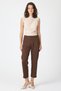 Coffee High Waist Pencil Detailed Women's Trousers 8122A - 2