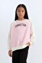 Girl's Relax Fit Crew Neck Text Printed Sweatshirt D6642A824Au