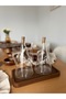 3 Piece Glass Oil Pot Set - 2 X 500 ml Oil Pot Sauce Bowl Vinegar Bowl Wooden Base - 5