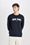 Relax Fit Crew Neck Printed Thick Sweatshirt D2163Ax24Au - 6