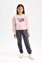 Girl's Elastic Waist Printed Jogger Sweatpants D2293A824Wn