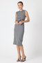 Anthracite Gray Heart Buckled Midi Dress 8144A - 6