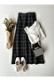 Long Black Color Tweed Skirt - 6