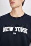 Relax Fit Crew Neck Printed Thick Sweatshirt D2163Ax24Au - 8