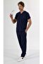 Navy Blue Men's Cut U-Flex Lycra Surgical Suit Nurse & Doctor Jersey - 5