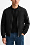 New Season Black Men's Bomber College Jacket - 4