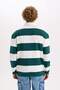 Boxy Fit Polo Collar Striped Sweatshirt D1784Ax24Wn - 7