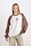 Coool Loose Fit Crew Neck Printed Color Block Sweatshirt D6669Ax24Wn - 3