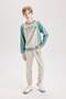 Boy's 2-Piece Set Thick Crew Neck Sweatshirt Elastic Waist Jogger Sweatpants D2043A824Au