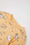 Baby Girl Pajama Set Patterned Long Sleeve Top Elastic Waist Long Bottom D5367A524Wn - 3