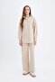 Relax Fit Elastic Waist Thessaloniki Fabric Basic Plain Knitwear Trousers B4311Ax24Wn