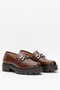 Women's Loafer Thick Sole Buckle Moccasin Shoes Br 44282 Tan - 2