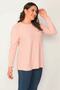 Women's Plus Size Pink DIY Striped Crew Neck Tunic 65n30416 - 5
