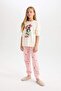 Girls Pajamas Set Powerpuff Girls Long Sleeve Top with Pattern and Elastic Waist Long Bottom D9838A824Au - 2