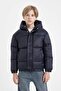 Boy's Water Repellent Hooded Zippered Snap Closure Pocketed Coat C5474A824Wn - 7