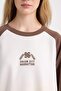 Coool Loose Fit Crew Neck Printed Color Block Sweatshirt D6669Ax24Wn - 5