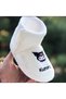 Girl's Ecru Slippers Side Velcro Non-Slip Sole Kindergarten Nursery Home Shoes - 5