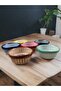 Muffin bowl 8 cm ceramic 6 piece colorful traditional pattern - 4