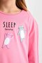Girls' Pajamas Set - Printed, Long Sleeve, Top and Bottom Set D8586A8Ns - 4