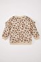 Baby Girl Crew Neck Leopard Print Soft Furry Inside Sweatshirt D7194A524Wn - 3
