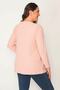 Women's Plus Size Pink DIY Striped Crew Neck Tunic 65n30416 - 6