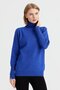 Women's Full Turtleneck Slit Sleeve Sweater S.Blue - 4