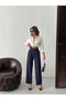 Women's Palazzo Double Fabric Velcro Closure Zippered Pocket Trousers - 2