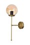 Athens Special Hall - Kitchen - Cafe Design Antique Gold Color Body Honey Glass Wall Sconce - 2